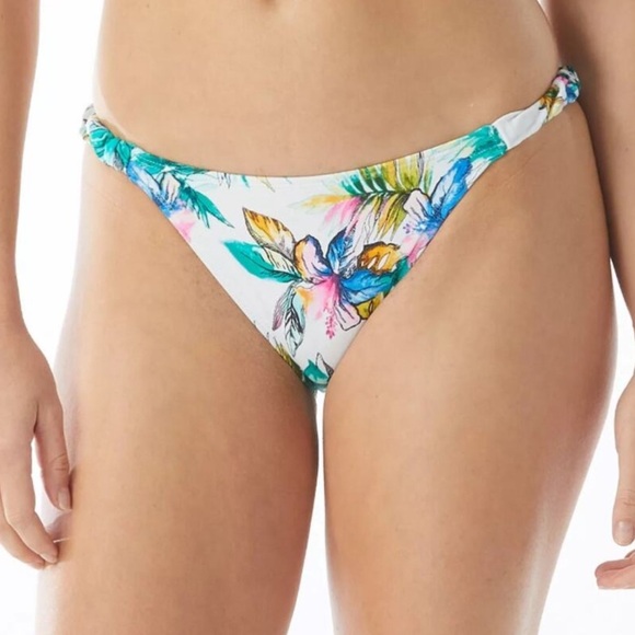 SUNDAZED Lizzie Printed Shirred-Strap Bikini Bottoms Size Small - Picture 1 of 3